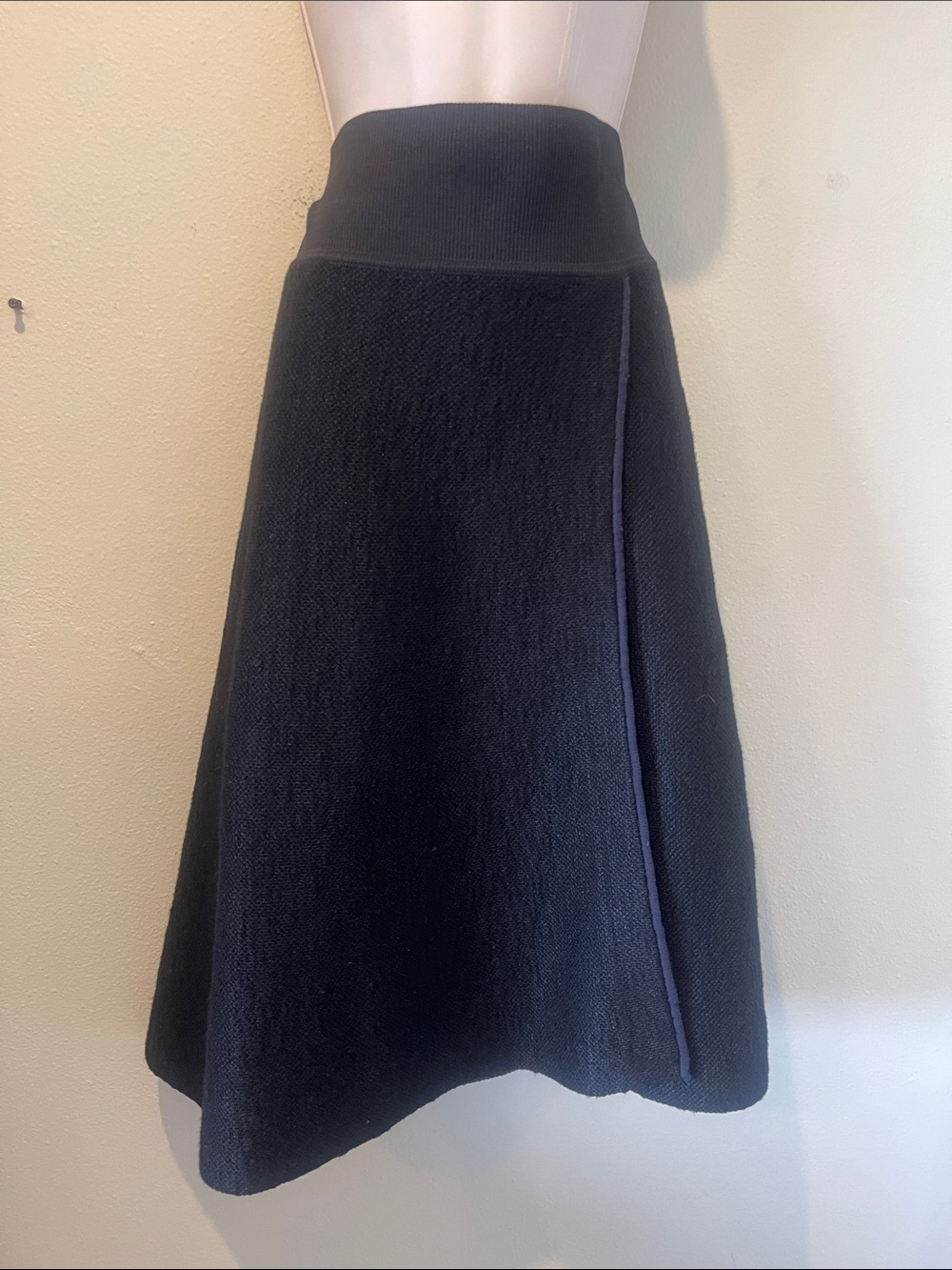 Isabel Marant Women's Black A-Line Wrap Knit Skirt